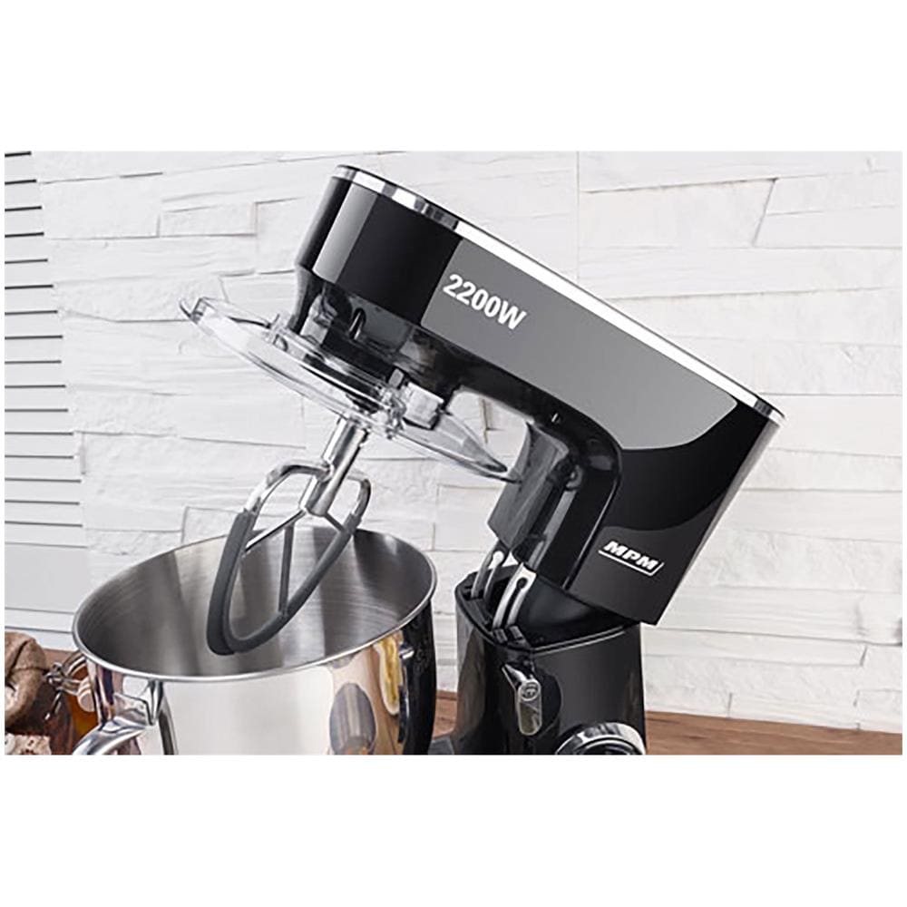 Impastatrice Professionale MRK-19 per Pasticceria con Capacità  6,5 litri 6 Velocità Potenza 2200 W Colore Nero / Inox - Foto 8
