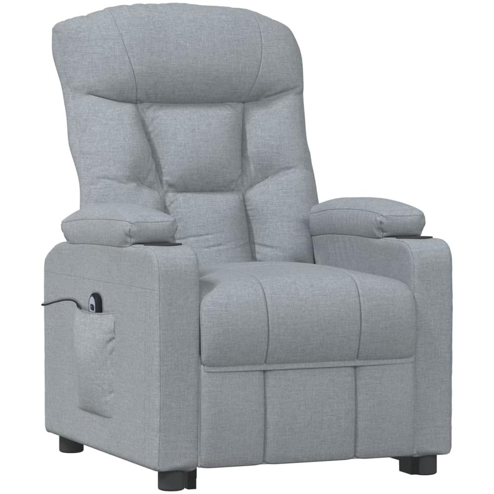Poltrona Elettrica Reclinabile Grigio Chiaro In Tessuto - Foto 3