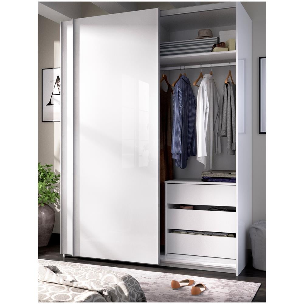 Cassettiera Vinson. Comò Per Camera Da Letto Con 3 Cassetti, 60x40 h60 Cm, Bianco - Foto 4