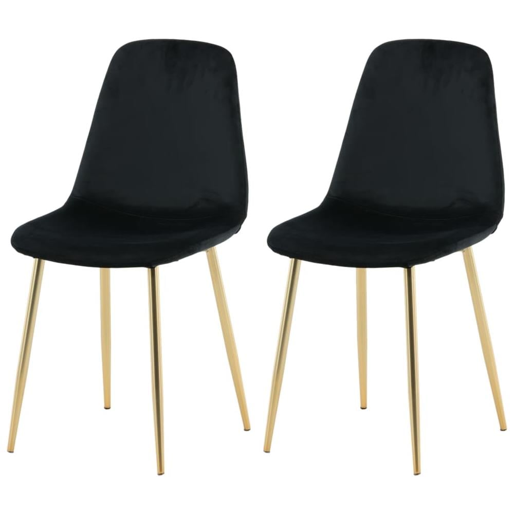 Sedie Da Pranzo 2 Pz Polar Velluto Nero E Ottone - Foto 2