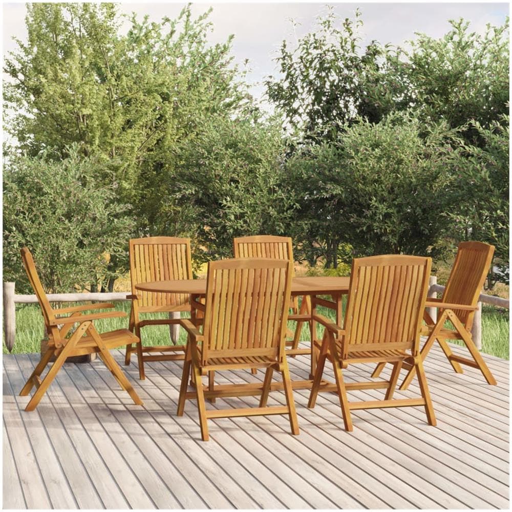 Set Da Pranzo Da Giardino 7 Pz In Legno Massello Di Teak - Foto 1