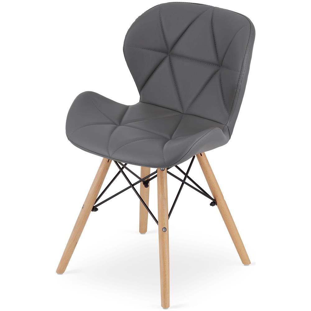 Sedia in ecopelle WAKO - Grigio moderno x 4 - Foto 7
