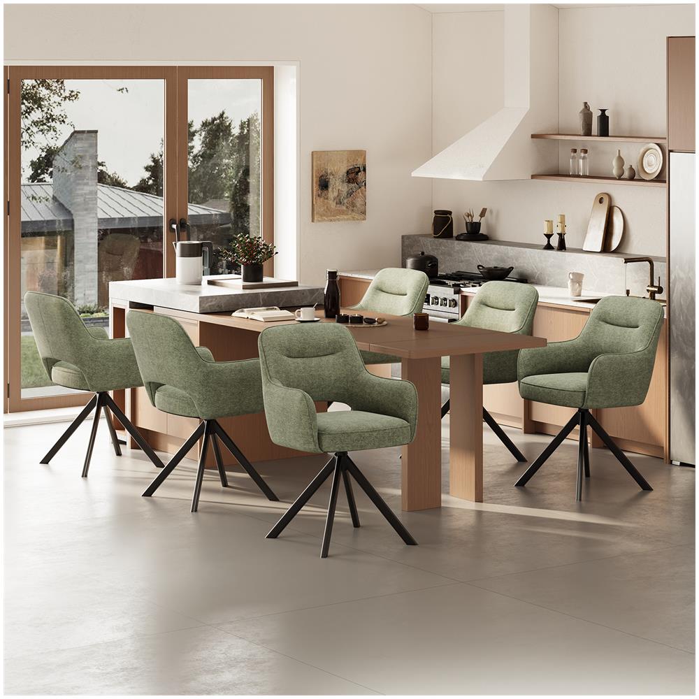 Sedie Girevoli, Set Da 2 Pezzi, Sedie Girevoli Premium Con Braccioli Semicompleti E Struttura Metallica Stabile, Colore Verde - Foto 8