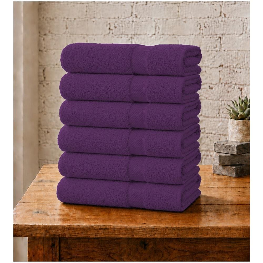 Set 6 Asciugamani Viso 55x100 cm - Eleganza e Comfort per il Tuo Bagno - GRAPE ROYALE /VIOLA - Foto 1