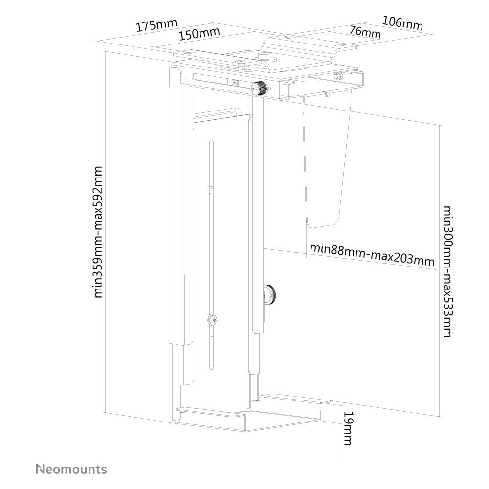 NM-CPU100BLACK Supporto da Scrivania per PC - Foto 9