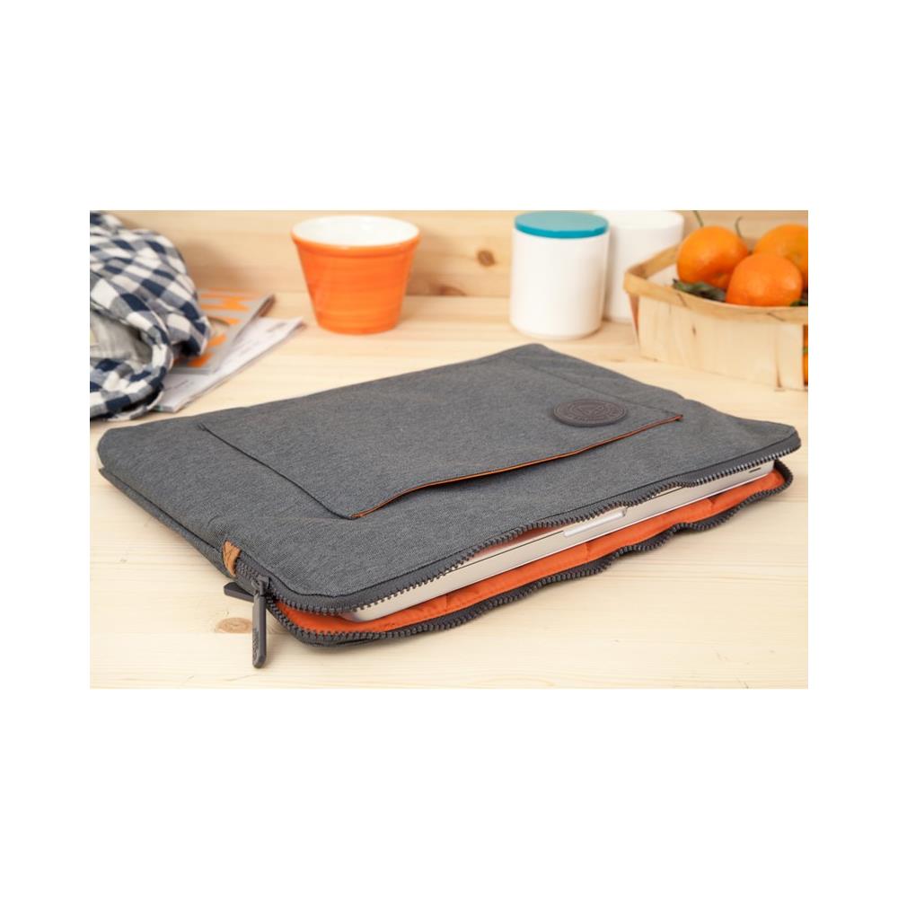 Custodia Notebook Slim Sleeve Fino a 16’’ Grigio / Arancio - Foto 2
