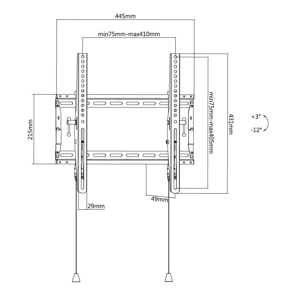 ICA-PLB 59T - Staffa a muro inclinabile TV LED LCD 32-70'' robusta e pieghevole - Foto 2