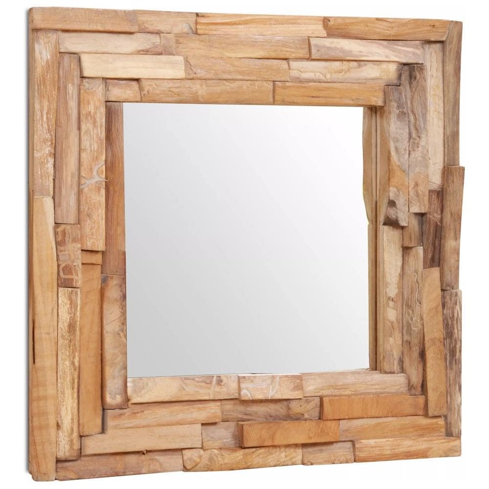 Specchio Decorativo In Legno Di Teak 60x60 Cm Quadrato - Foto 1
