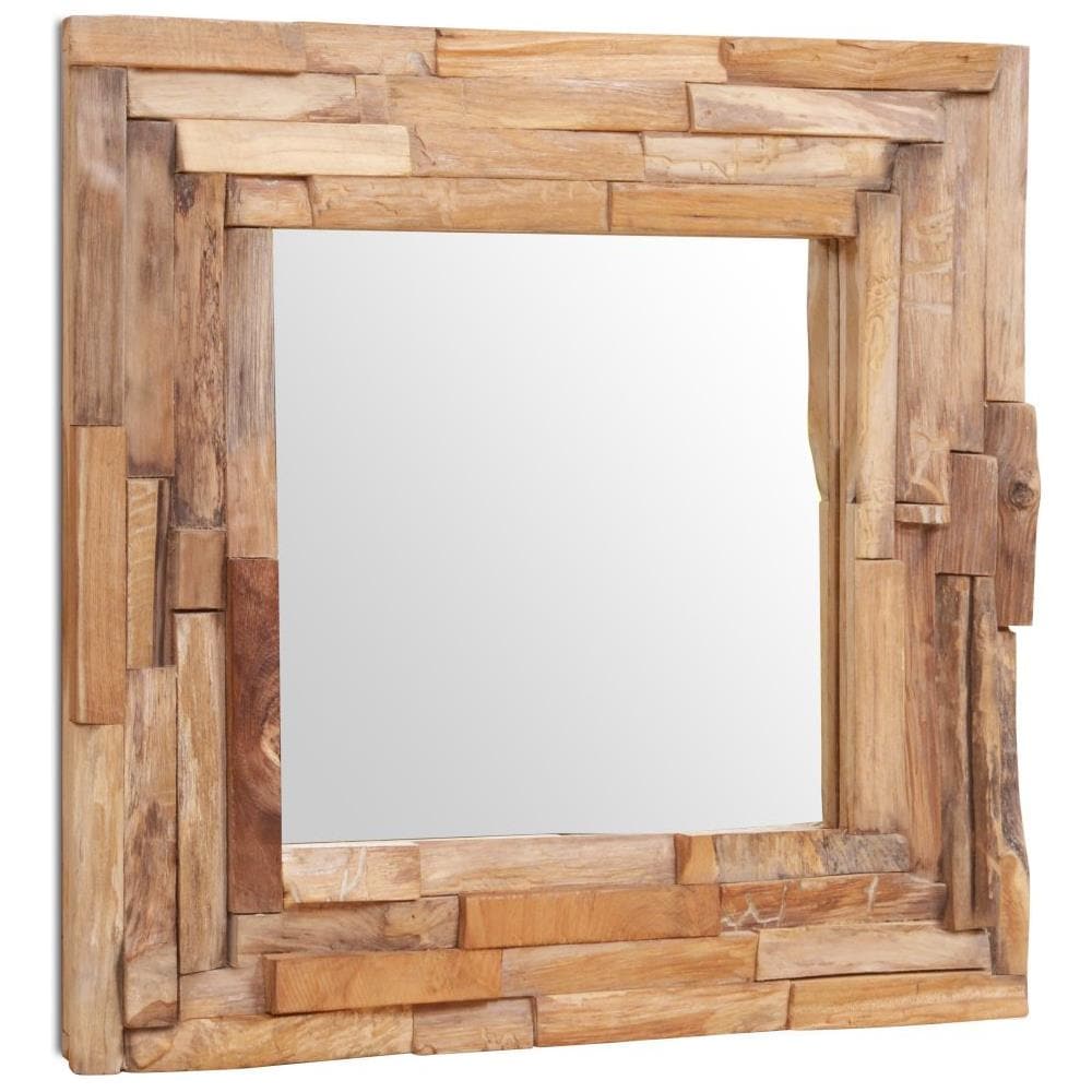 Specchio Decorativo In Legno Di Teak 60x60 Cm Quadrato - Foto 2