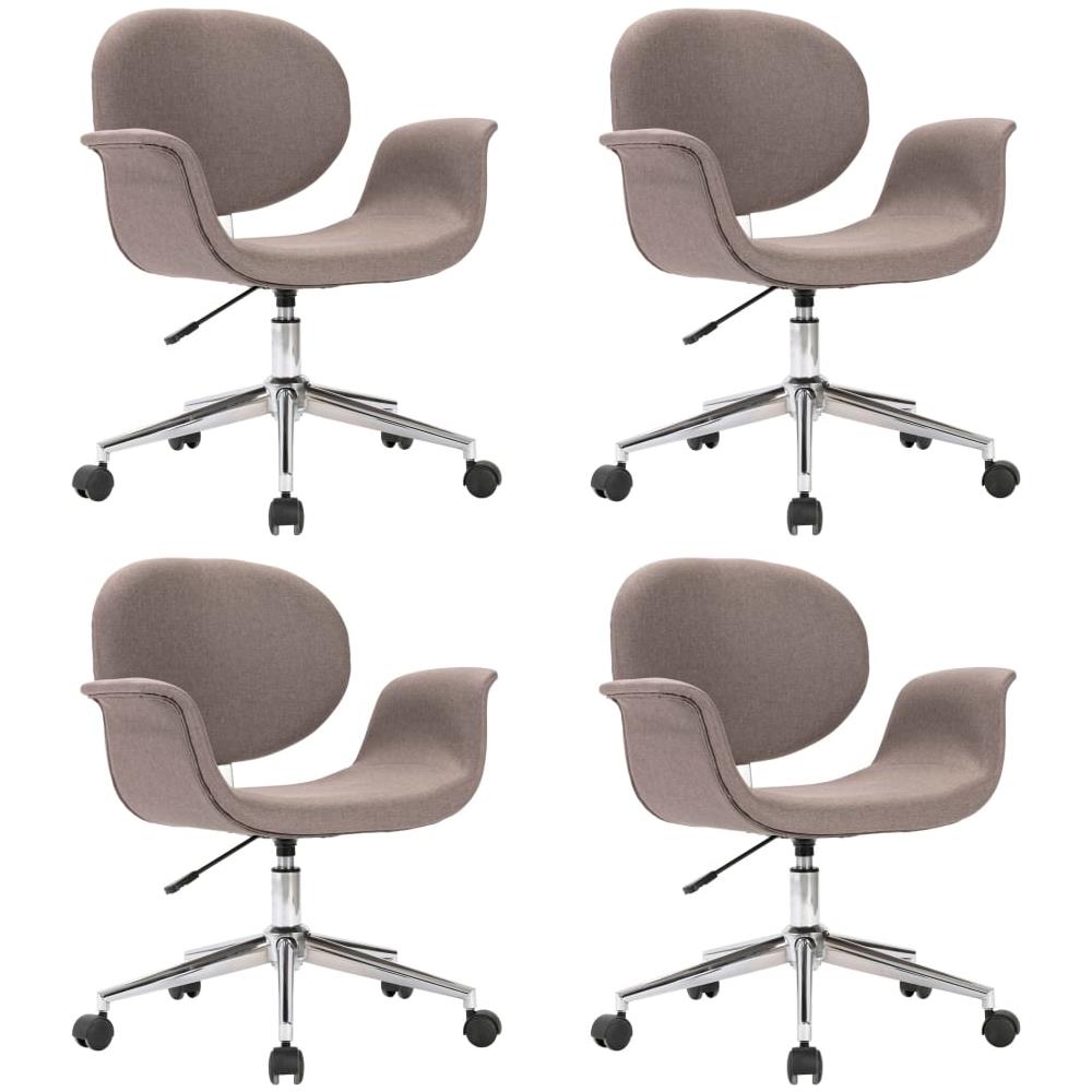 Sedie Da Pranzo Girevoli 4 Pz Grigio Talpa In Tessuto - Foto 2