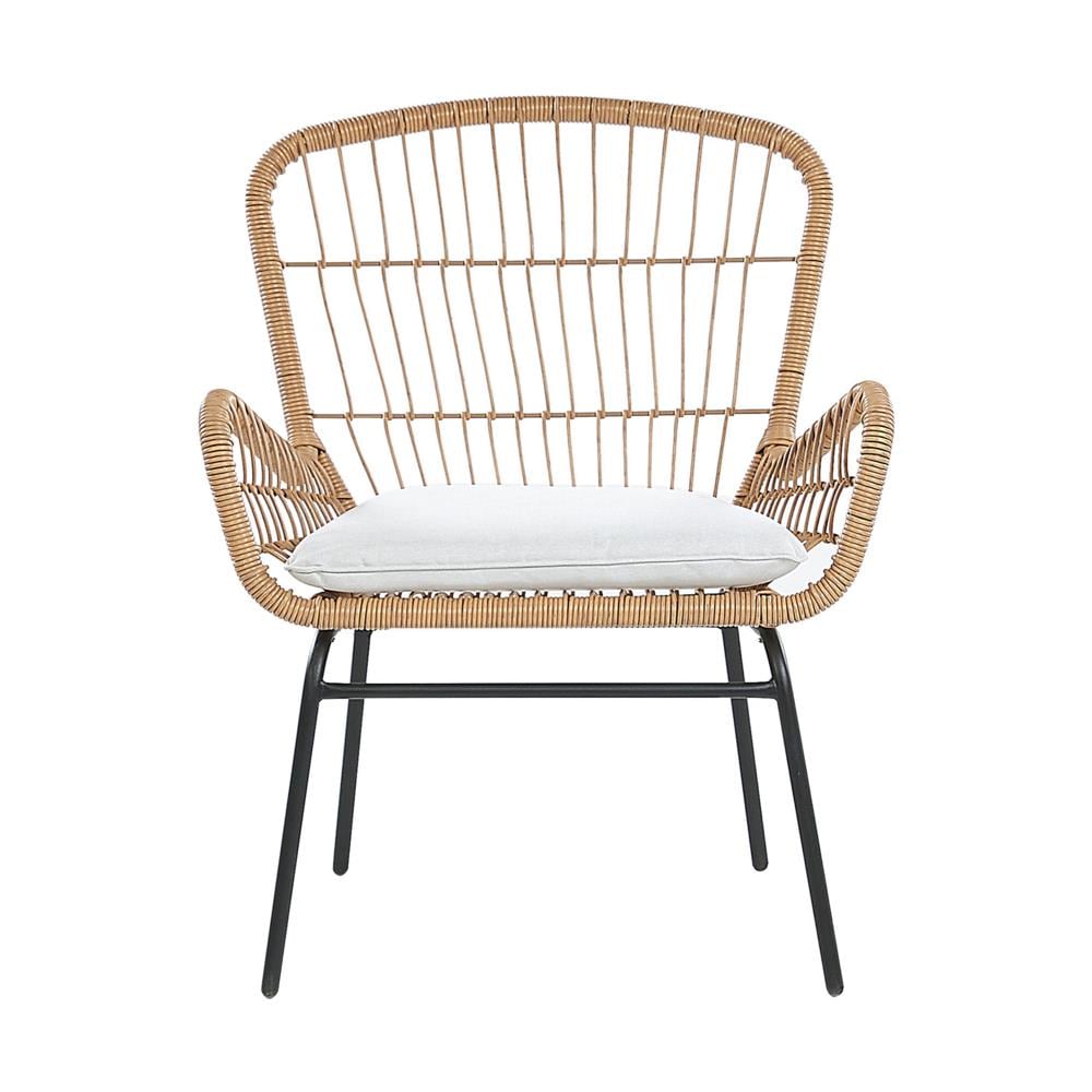 Set Da Balcone In Rattan Marrone Chiaro 2 Sedie Con Cuscini Grigio Chiaro Labico - Foto 2