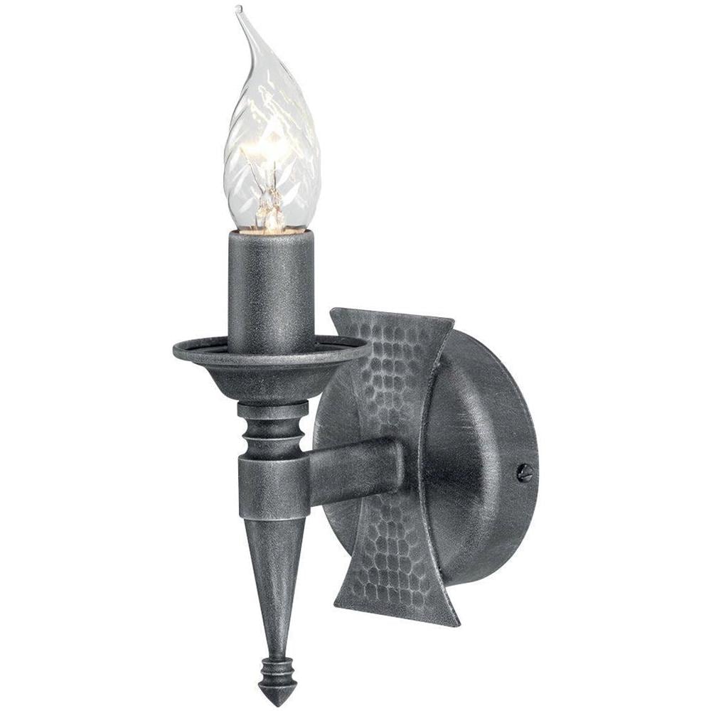 Applique Da Parete A 1 Candela Per Interni Argento, Nero, E14 - Foto 1
