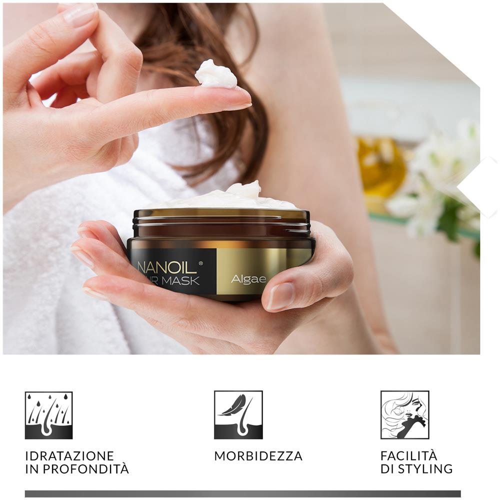 Algae Hair Mask - Maschera Per Capelli, 300 Ml, Rigenerazione Professionale, Idratazione, Morbidezza, Mai Più Capelli Secchi - Foto 2