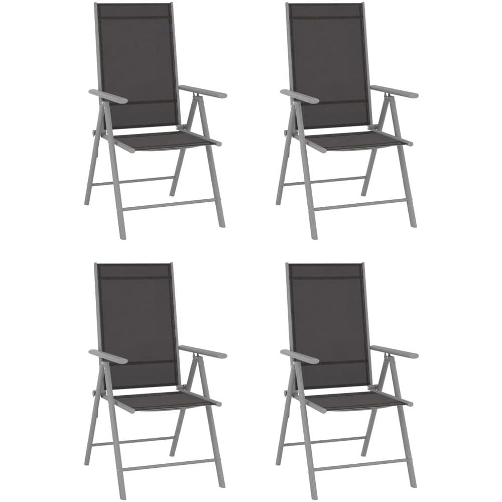 Set Mobili da Pranzo per Giardino 5 pz Alluminio Argento e Nero - Foto 2