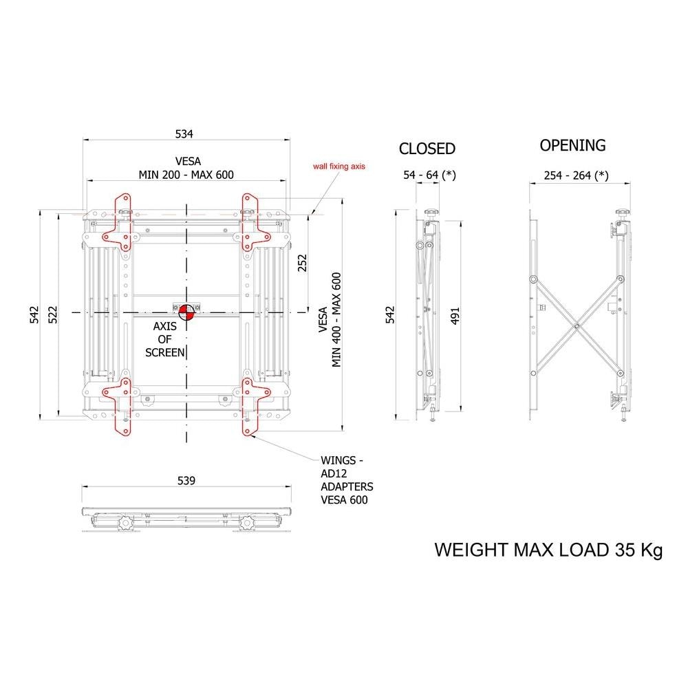 9967 Supporto TV a parete 139,7 cm (55") Nero - Foto 22