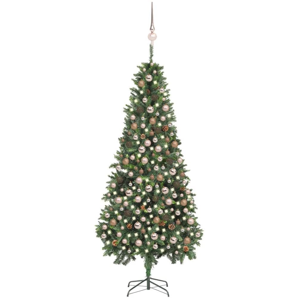 Set Albero Natale Artificiale con LED Palline e Pigne 210 cm - Foto 1