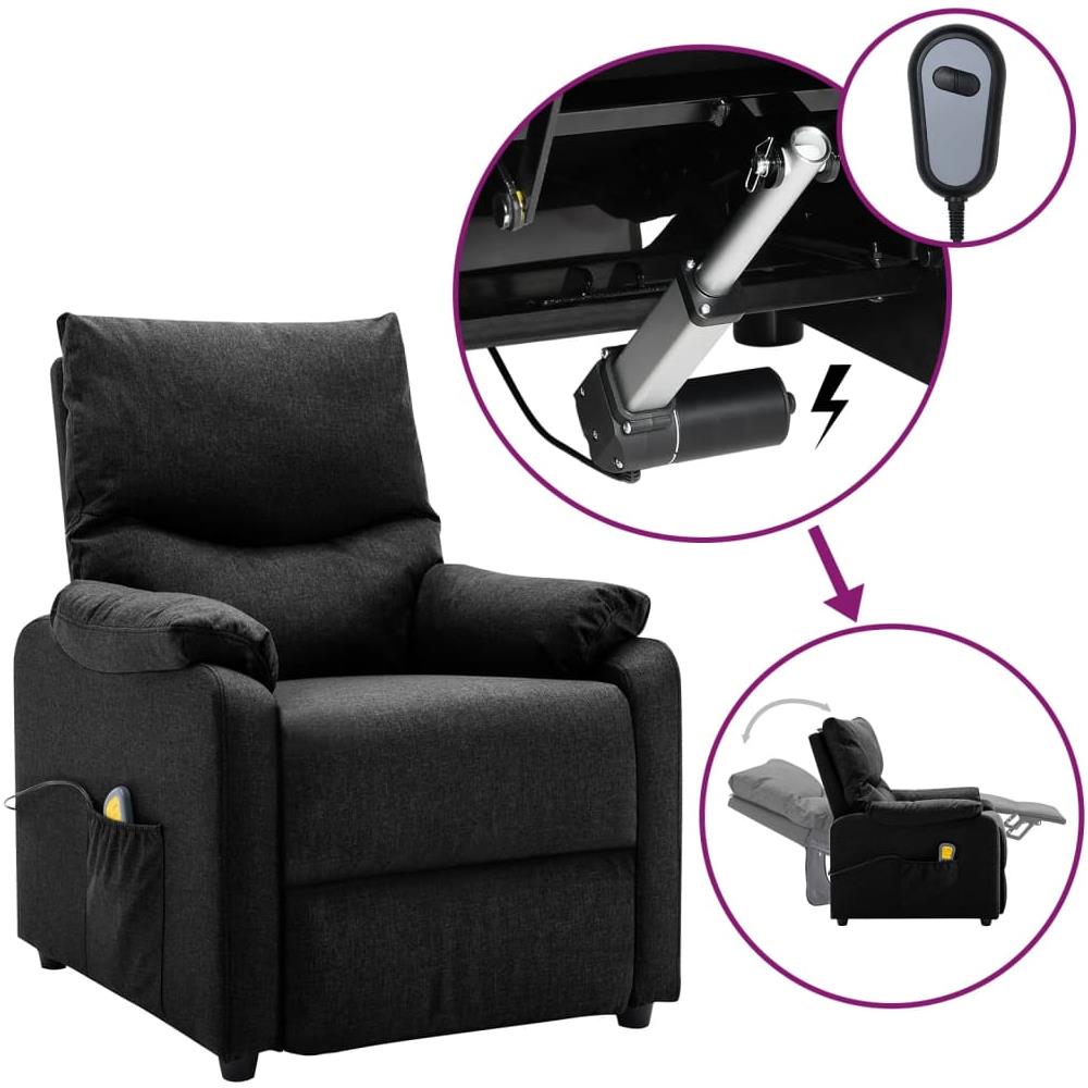 Poltrona Massaggiante Elettrica Nera in Tessuto - Foto 1