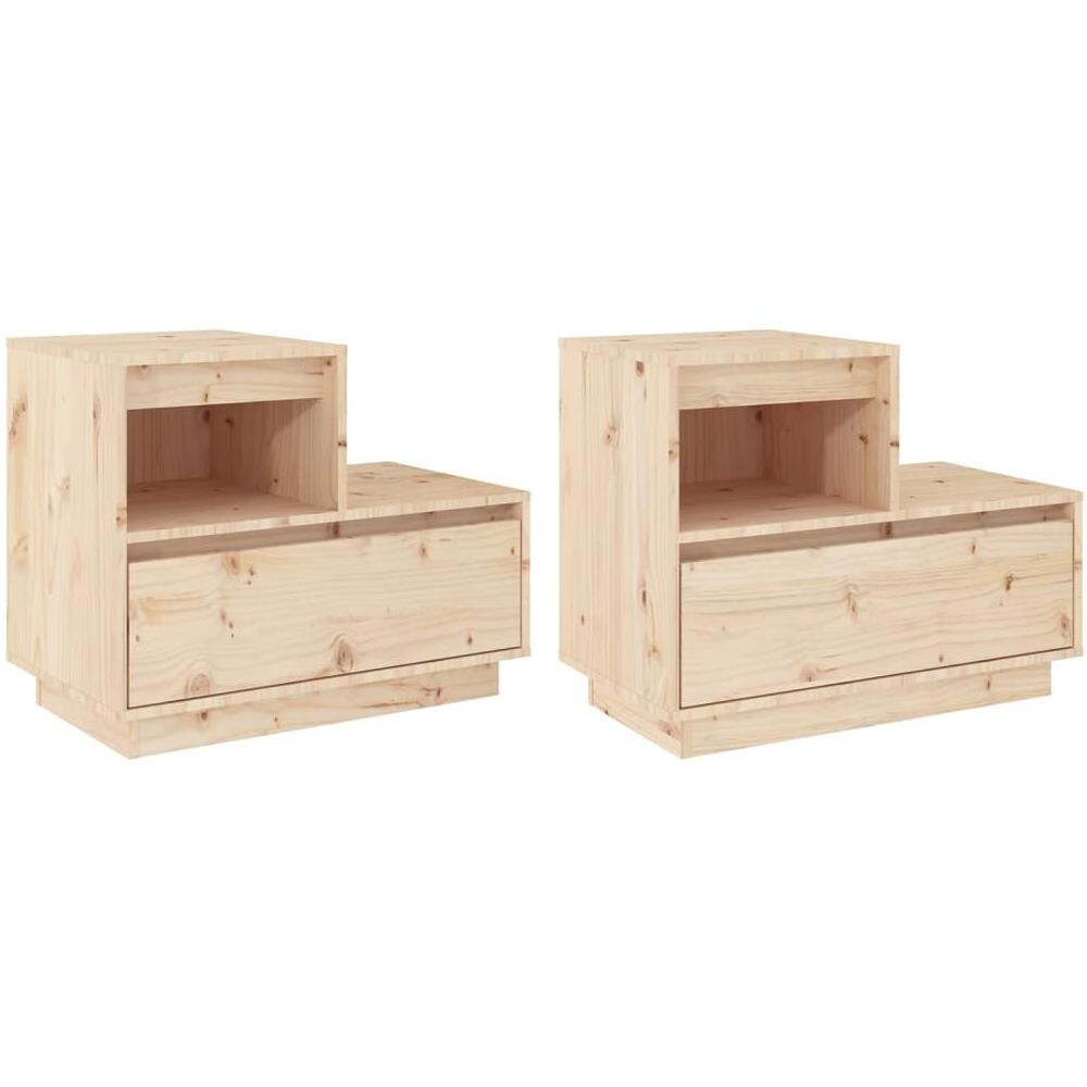 Comodini 2 Pz 60x34x51 Cm In Legno Massello Di Pino - Foto 1