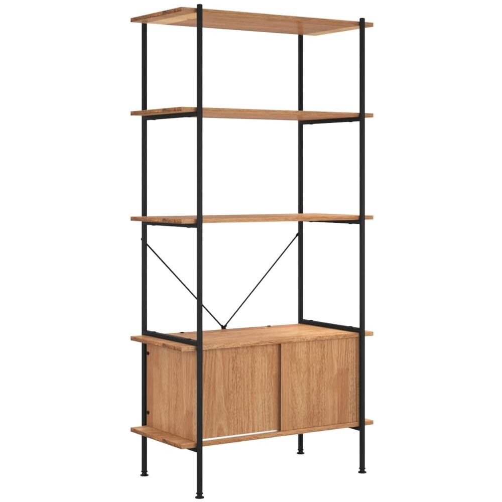 Scaffalatura 5 Livelli Con Mobile 80x40x163 Cm Acciaio E Legno - Foto 2