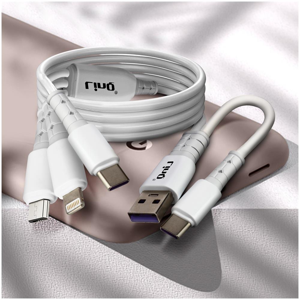 Cavo Usb-a / Usb-c Verso Usb-c E Lightning / Micro-usb 3a 1 Metro E 20 - Foto 6