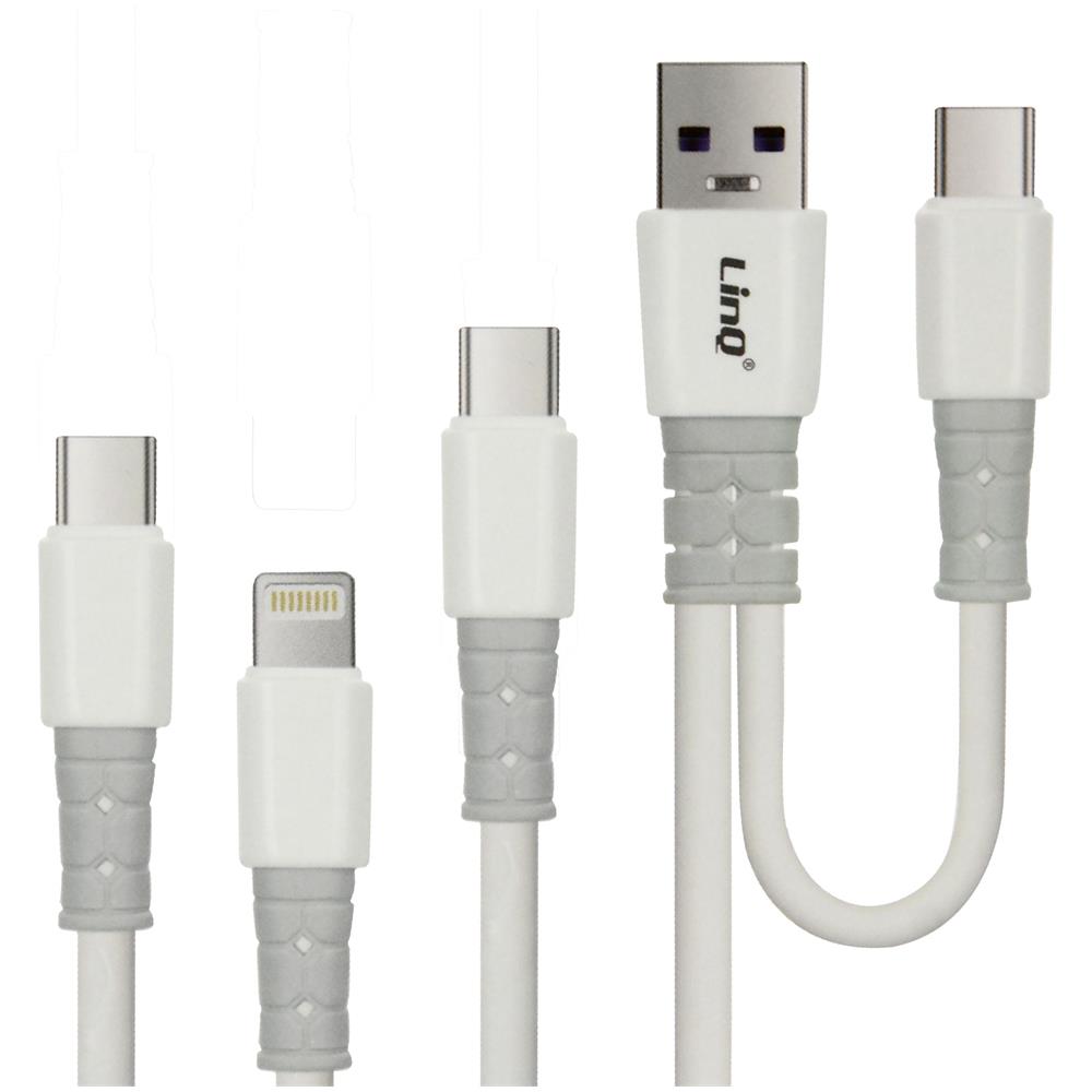 Cavo Usb-a / Usb-c Verso Usb-c E Lightning / Micro-usb 3a 1 Metro E 20 - Foto 1
