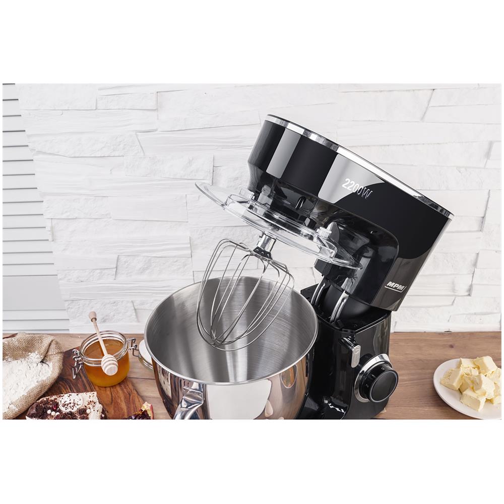Impastatrice Professionale MRK-19B per Pasticceria con Capacità 6,5 litri 6 Velocità Bilancia da Cucina Potenza 2200 W Colore Nero / Inox - Foto 8