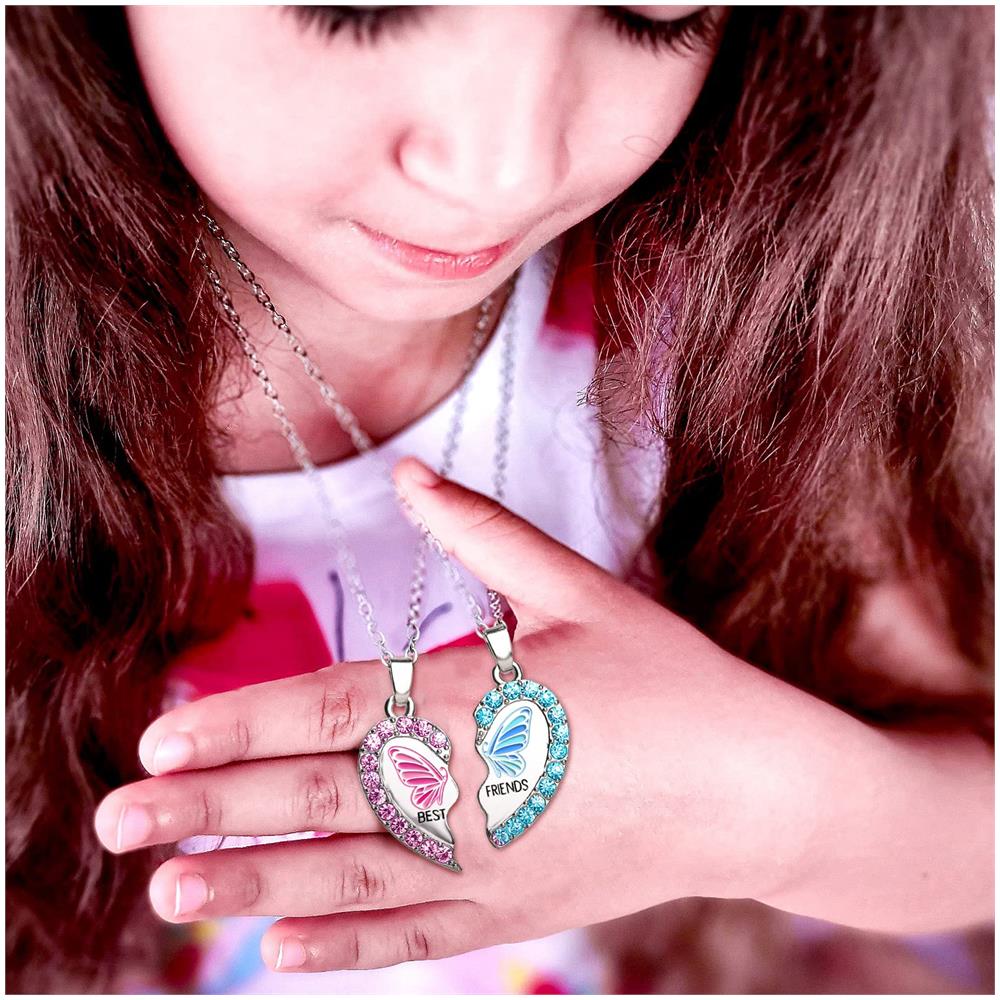 Collana Puzzle Cuore Collana Dell'amicizia, Confezione Da 2 Silver - Foto 6