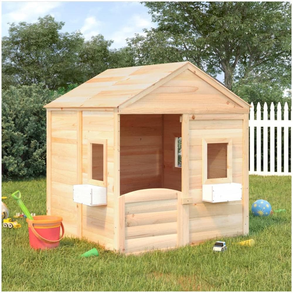 Casetta Con Porta Chiudibile E Vasi Fiori Legno Massello Abete - Foto 1