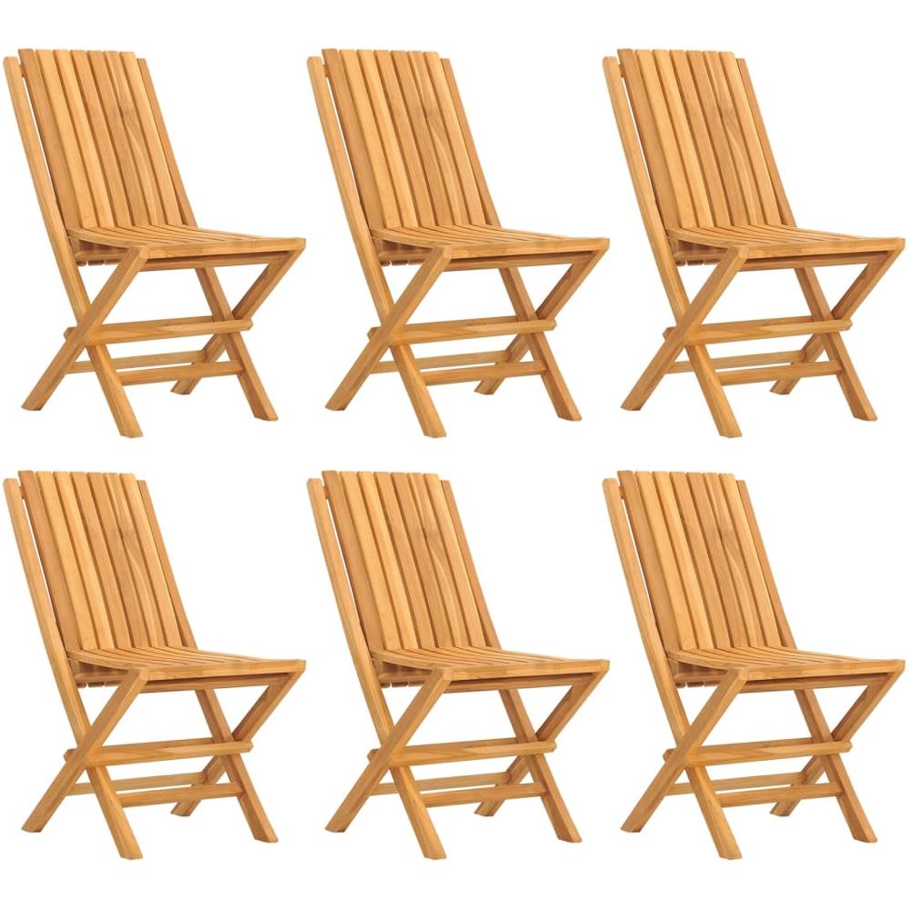 Sedie Da Giardino Pieghevoli 6pz 47x47x89cm Legno Massello Teak - Foto 2