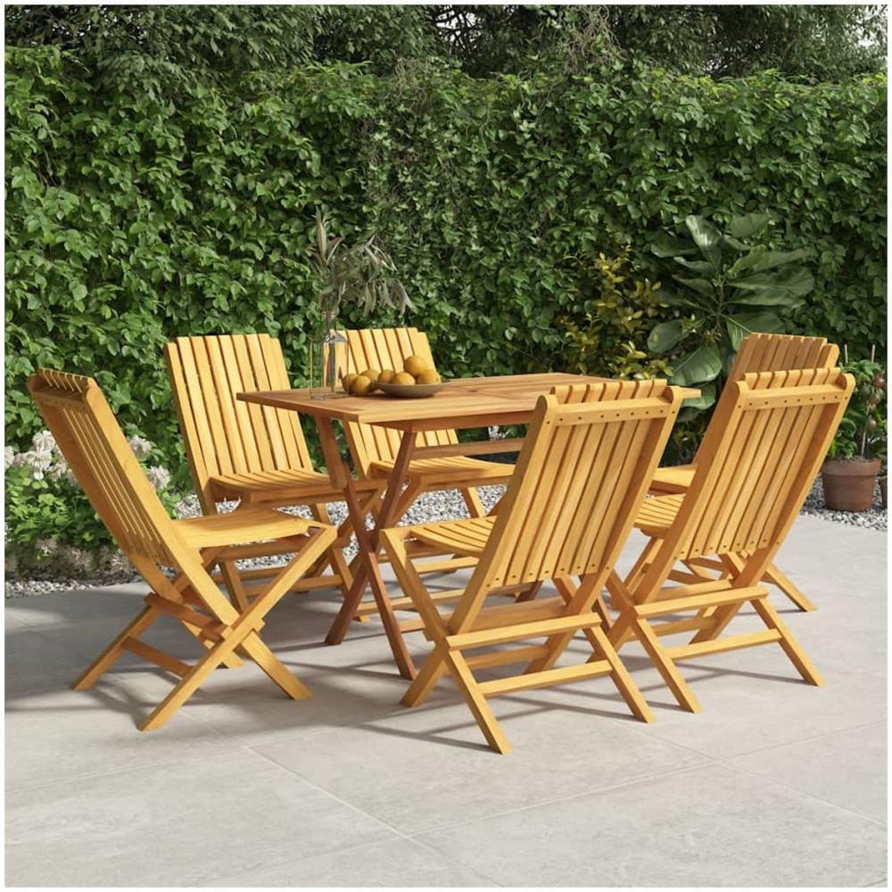 Sedie Da Giardino Pieghevoli 6pz 47x47x89cm Legno Massello Teak - Foto 1