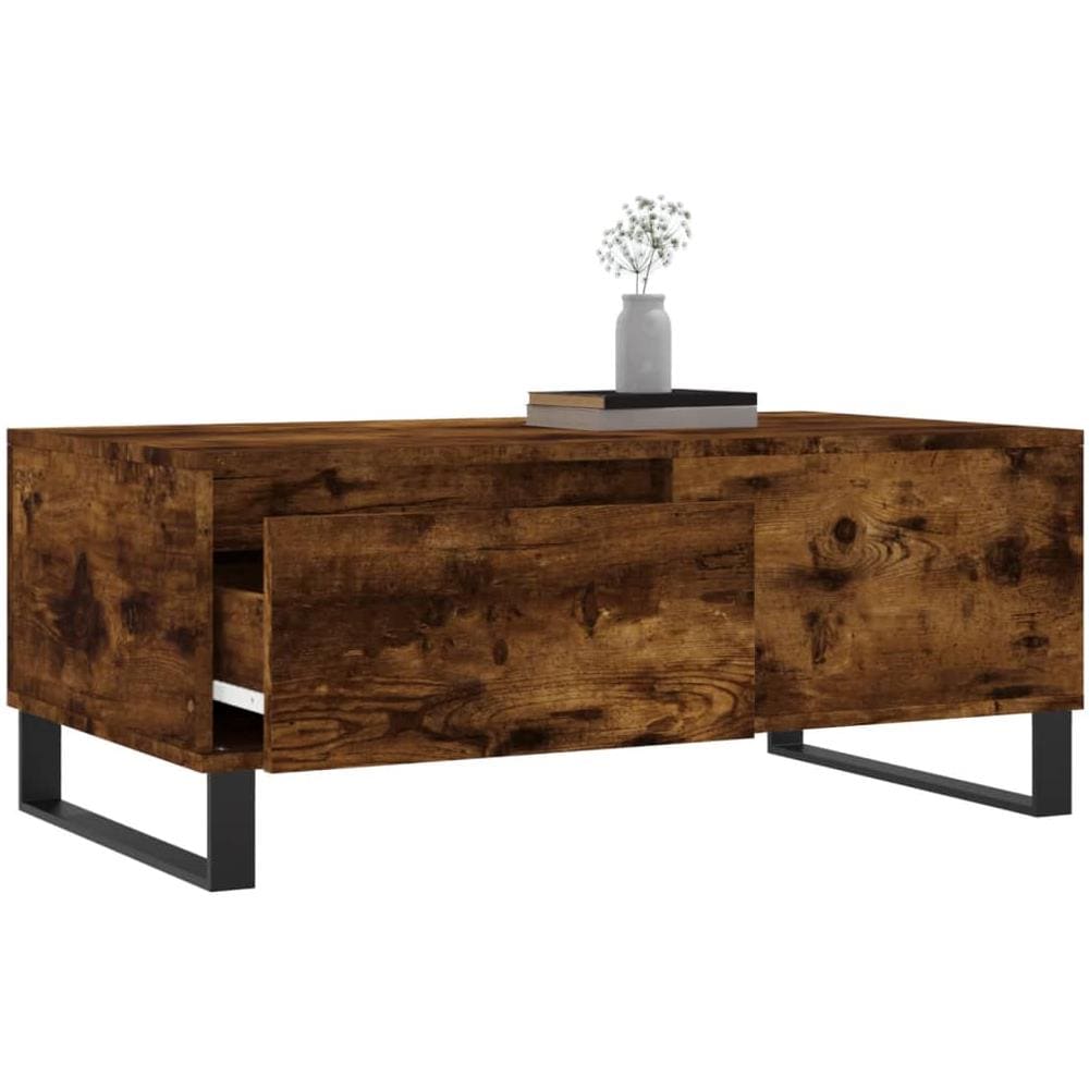 Tavolino Da Salotto Rovere Fumo 90x50x36,5 Cm Legno Multistrato - Foto 3