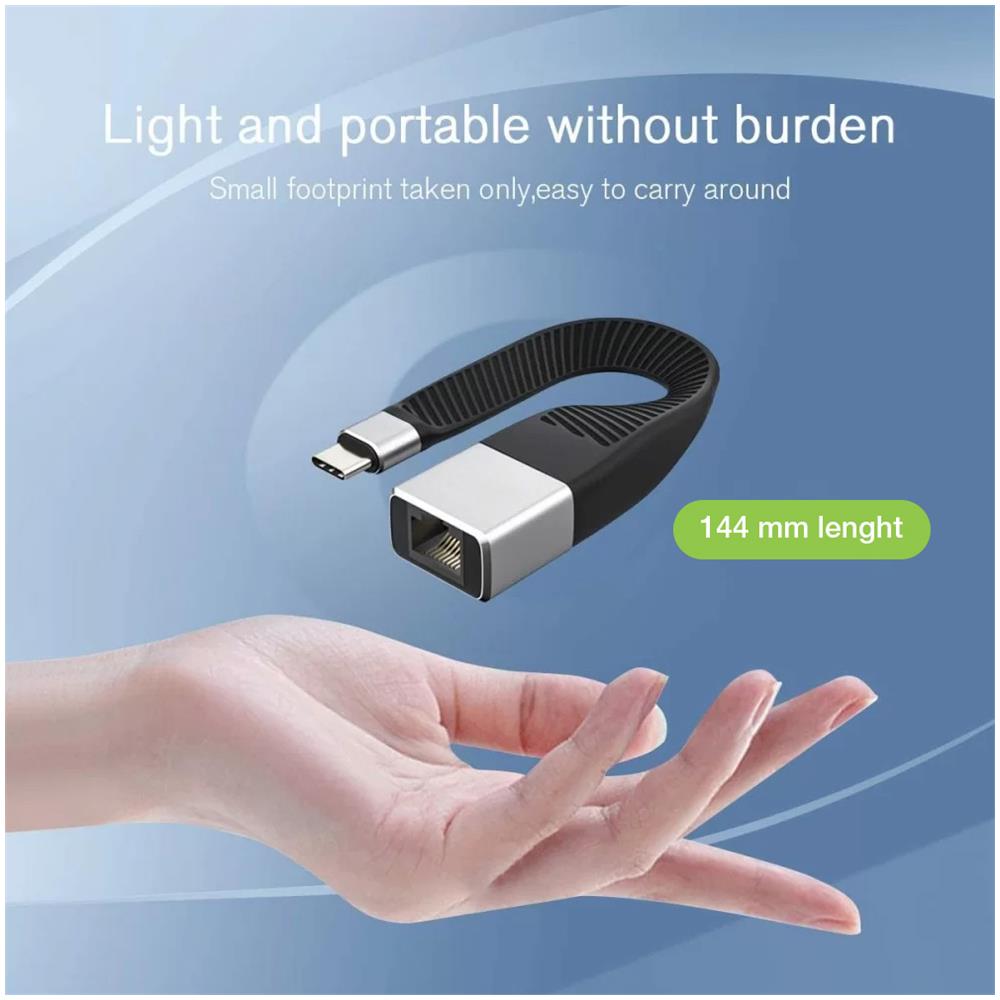 Cavo Corto Piatto Usb-c Maschio A Rj45 Femmina Fpc 14,4 Cm - Foto 2