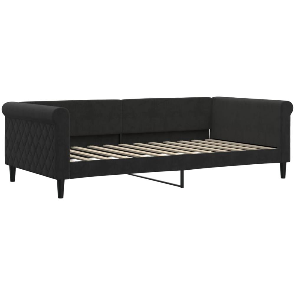 Letto Da Giorno Nero 100x200 Cm In Velluto - Foto 1
