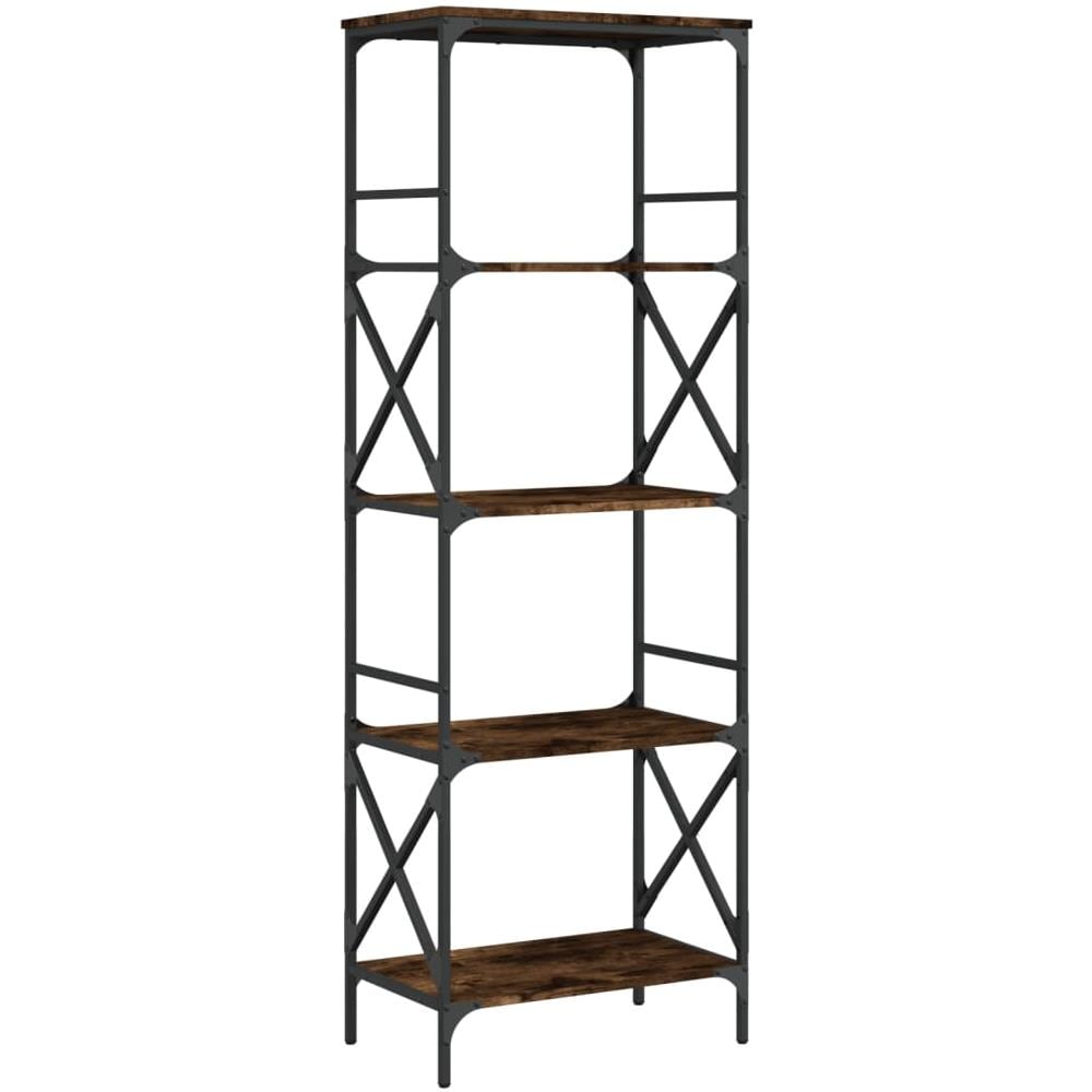 Libreria Rovere Fumo 5 Ripiani 59x35x171 Cm Legno Multistrato - Foto 2