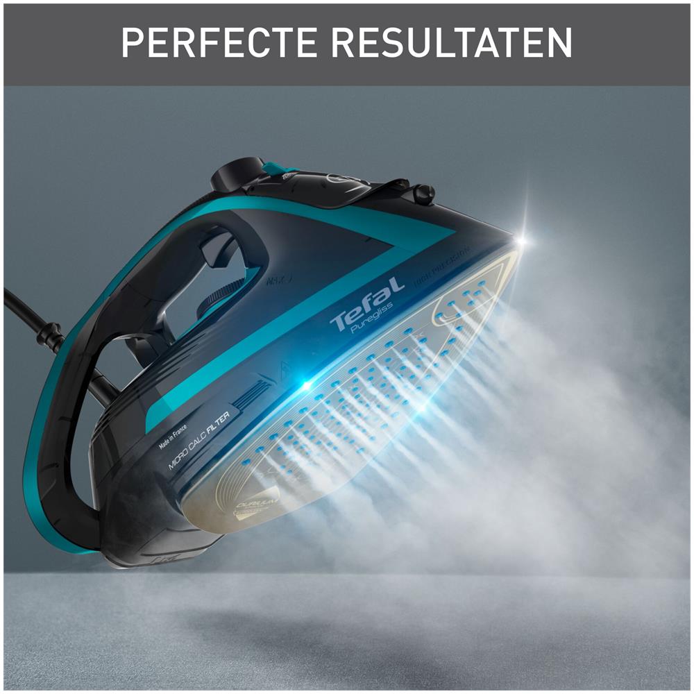 Puregliss FV8066 Ferro da stiro a secco e a vapore Durilium AirGlide Autoclean soleplate 3000 W Nero, Blu - Foto 2