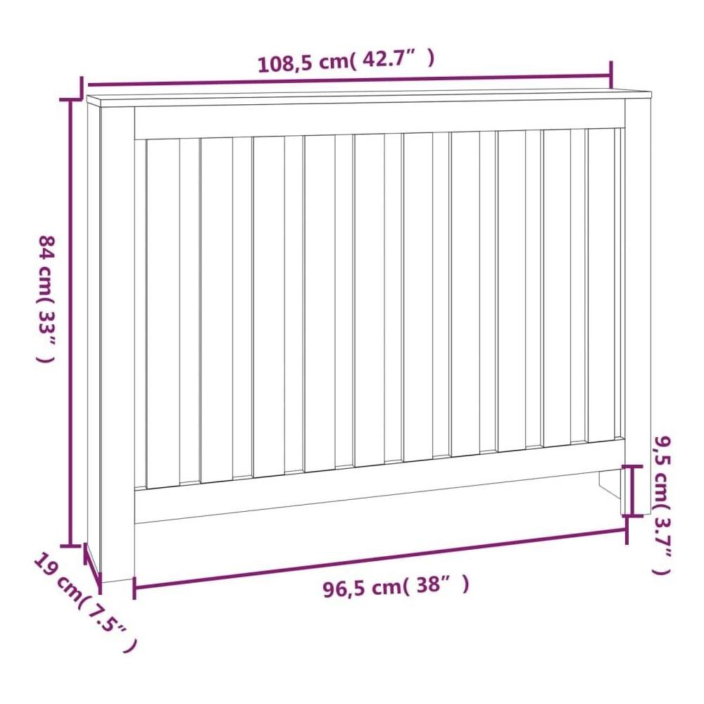 Copertura Termosifone Bianca 108,5x19x84 cm Legno Massello Pino - Foto 6