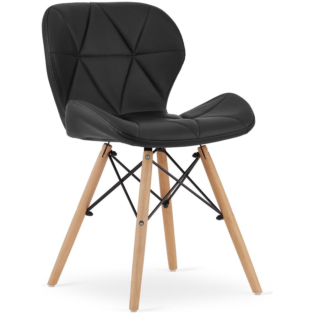 Sedia in ecopelle WAKO - Nero moderno x 4 - Foto 2