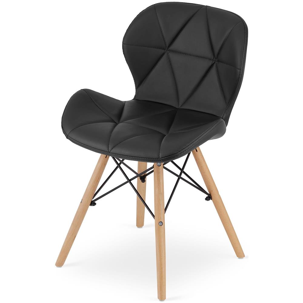 Sedia in ecopelle WAKO - Nero moderno x 4 - Foto 7