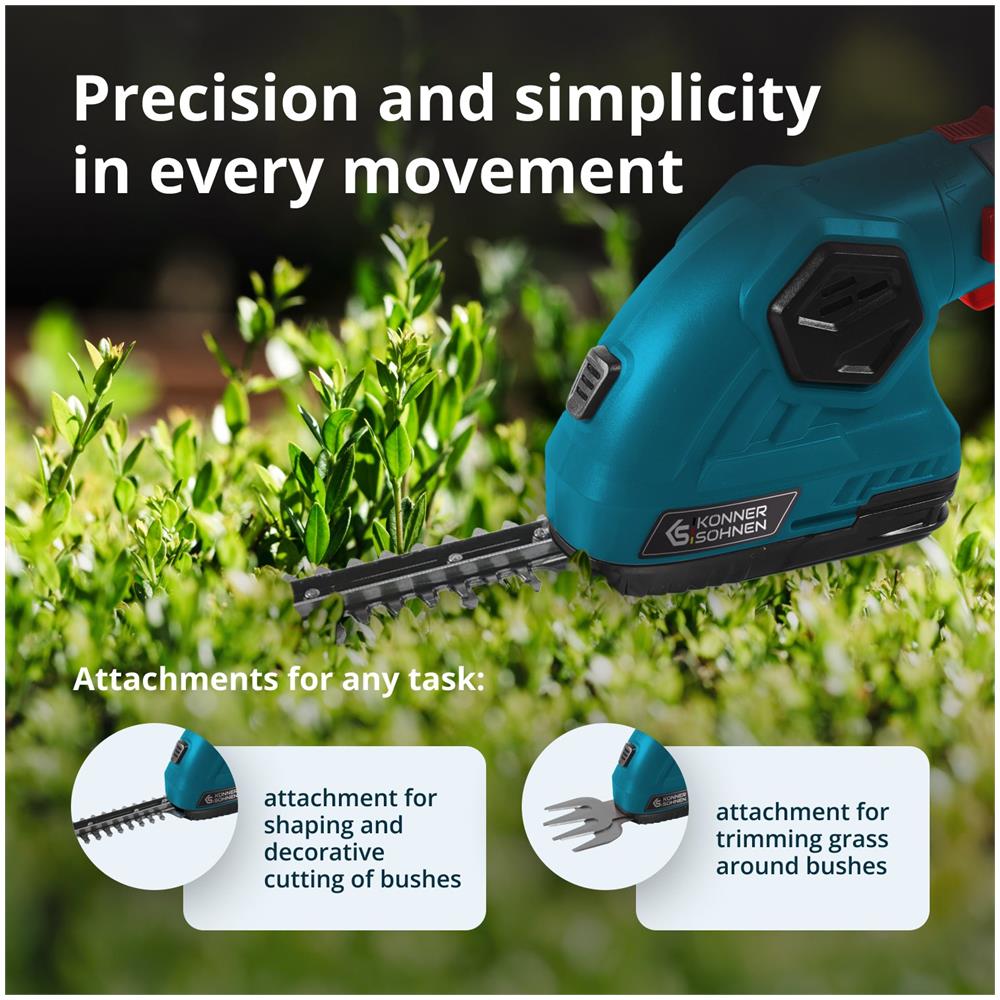 Tagliasiepi E Forbici Per Erba Senza Fili 2 In 1 Ks Sht-8v Tensione Nominale, V 8 Capacità Della Batteria 2000 Mah - Foto 4