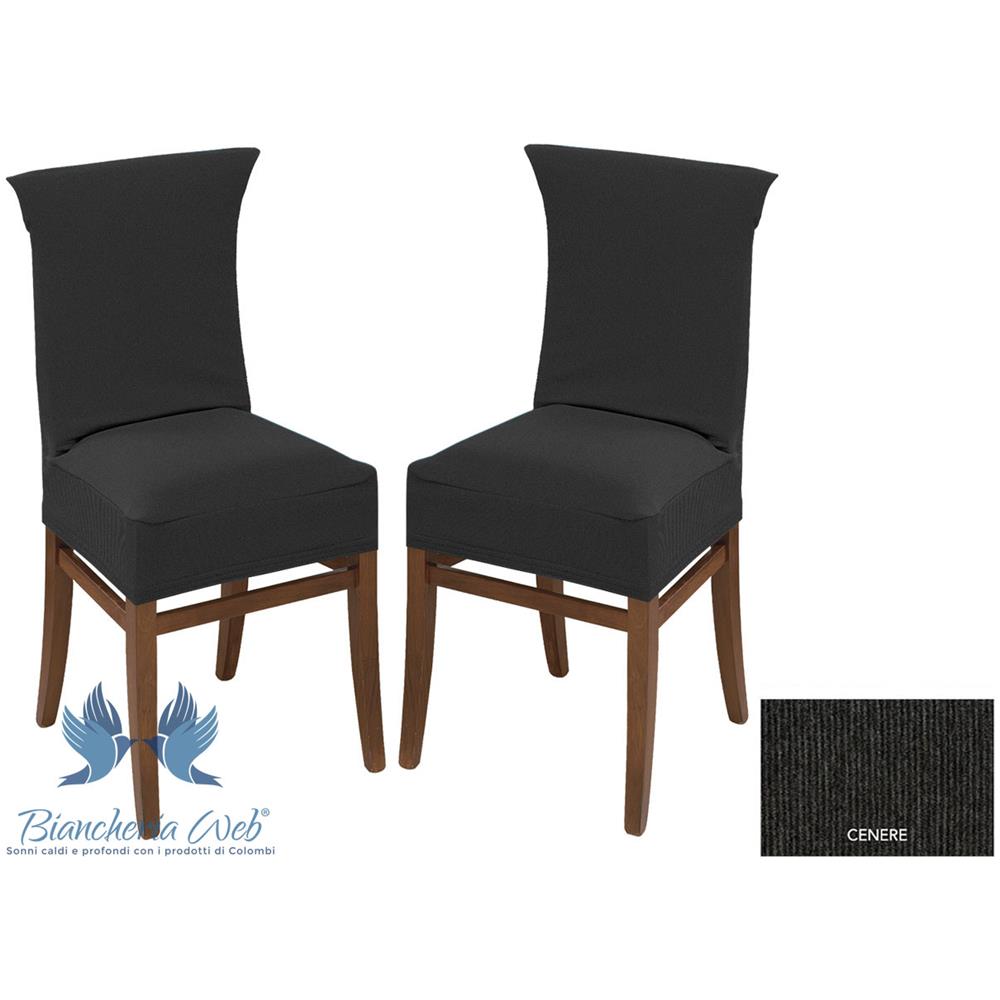 Coppia Coprisedia Con Schienale New York In Tinta Unita L.T Coprisedia Alta Cenere - Foto 1