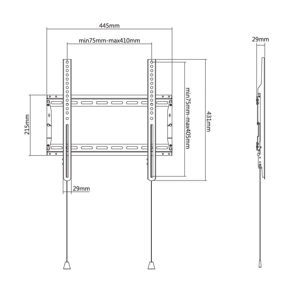 ICA-PLB 59F - Staffa a muro fissa TV LED LCD 32-70'' robusta e pieghevole - Foto 2