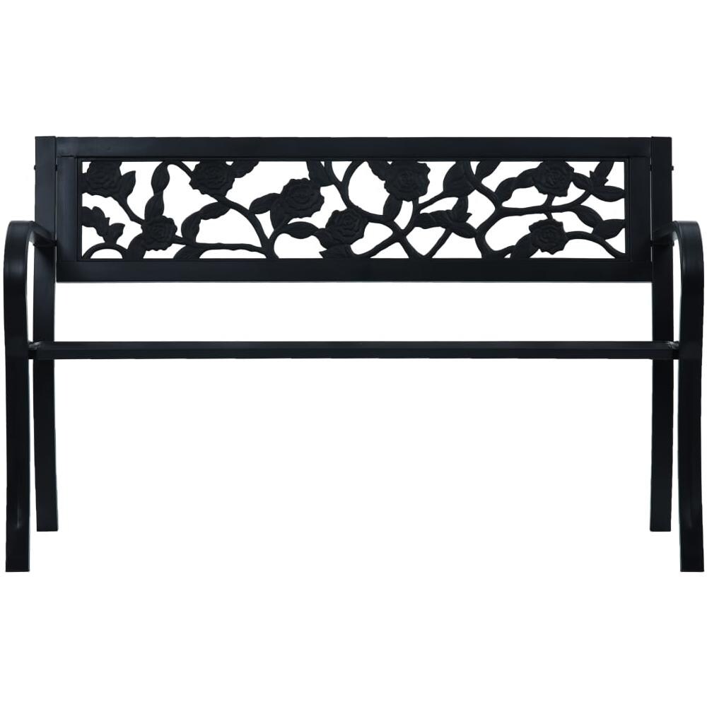 Panchina da Giardino 125 cm Nera in Acciaio - Foto 2