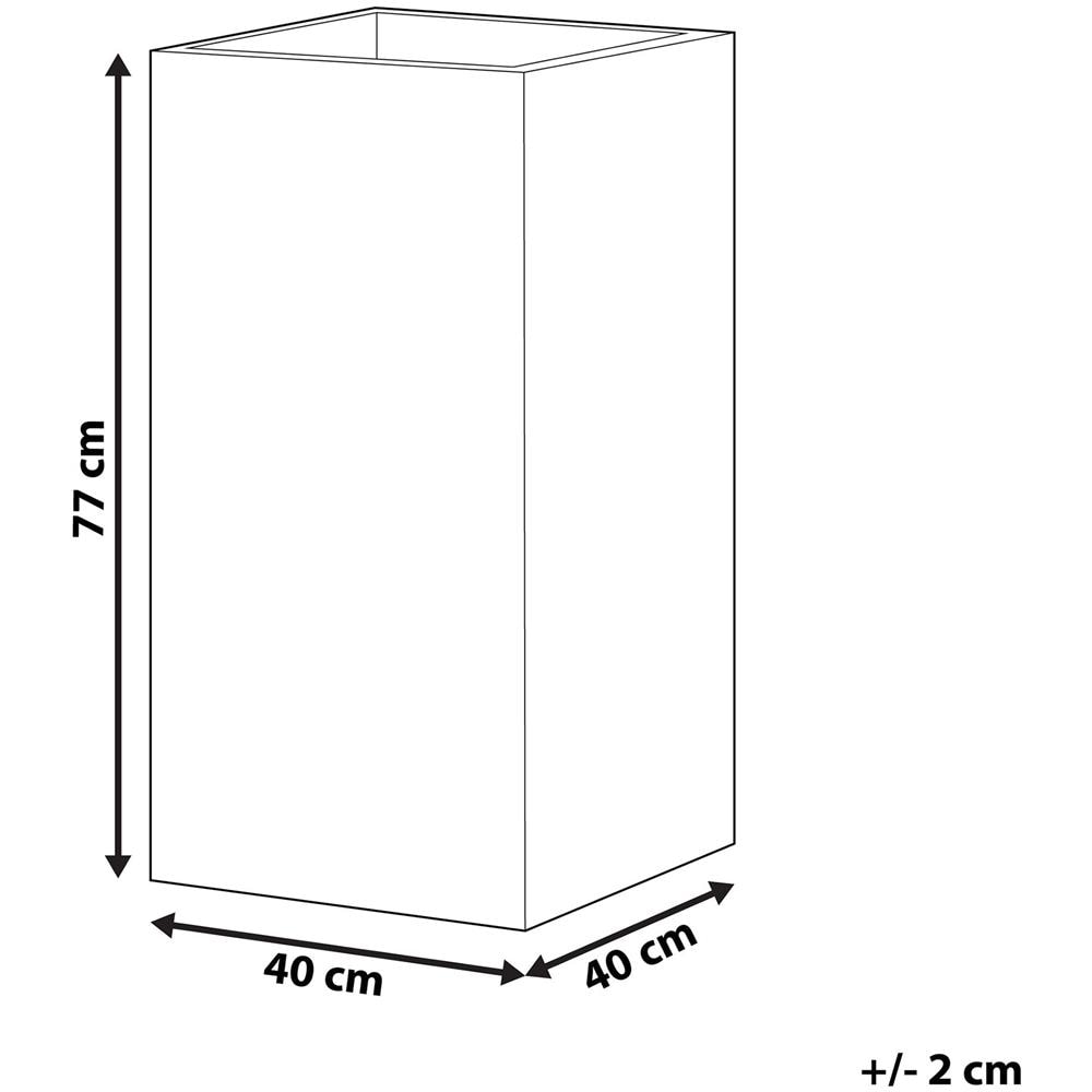 Vaso Da Fiori Quadrato Grigio 40 X 40 X 77 Cm Dion - Foto 2