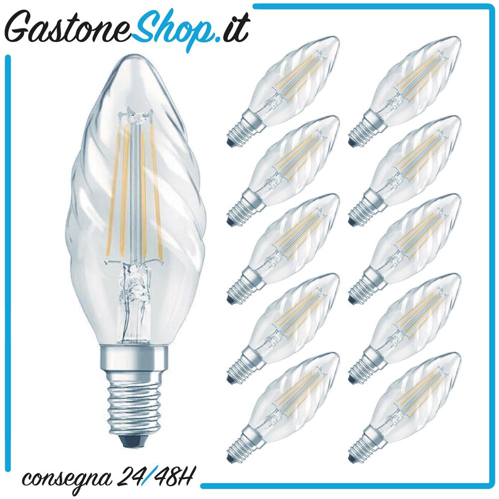 10x Lampadina A Led Tortiglione Chiara Trasparente E14 40w - Foto 1