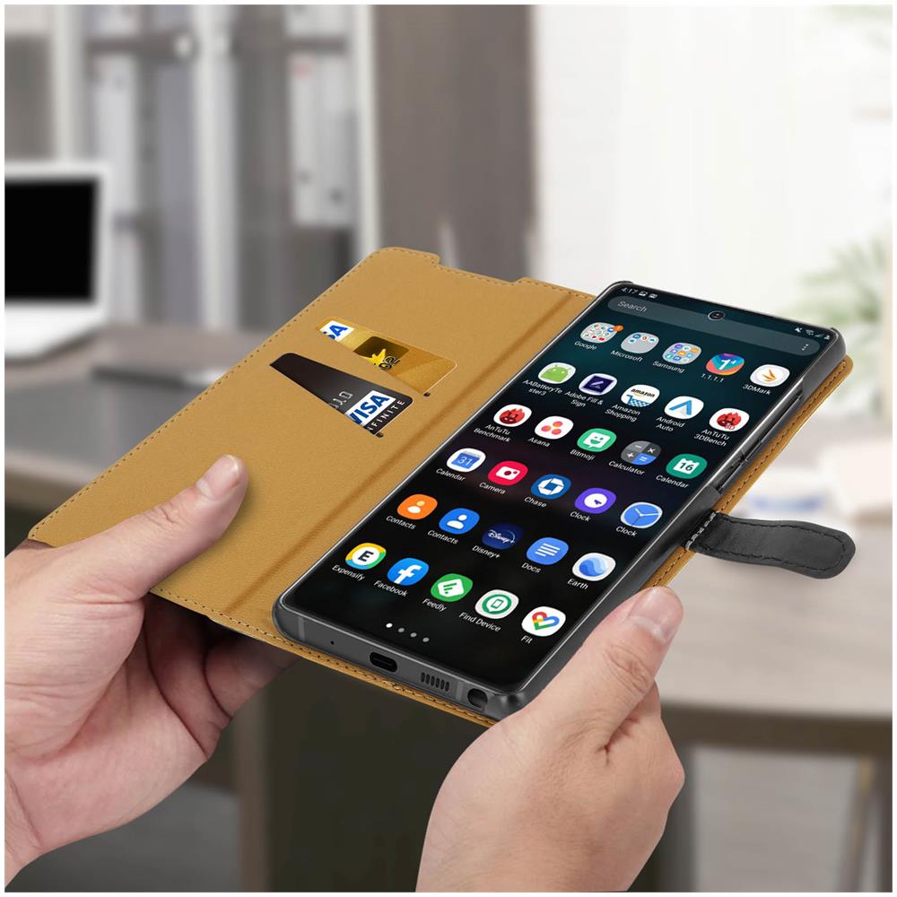 Custodia Samsung Galaxy Note 20 Portafoglio Funzione Supporto - Nero - Foto 2