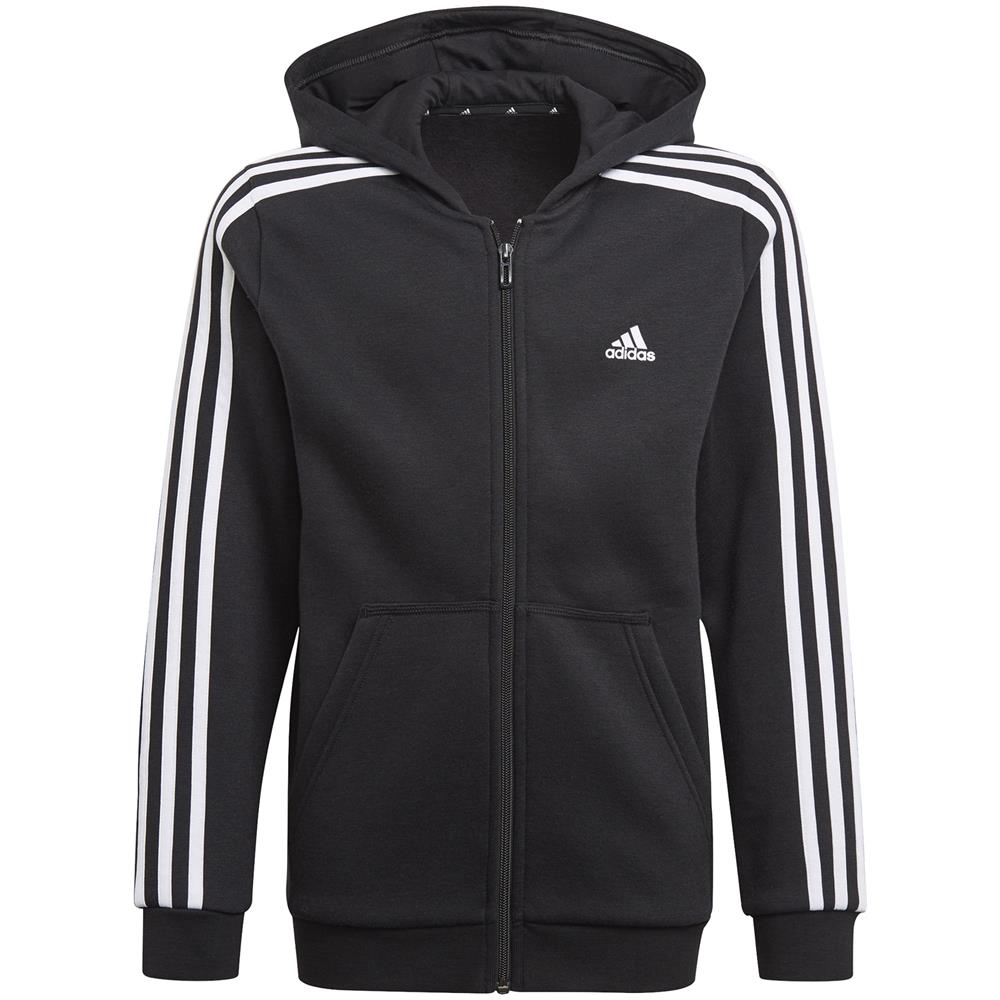Felpa Da Ragazzi Con Cappuccio E Zip Essentials 3-stripes Nera Taglia 9-10 A Codice Gq8900 - Foto 1