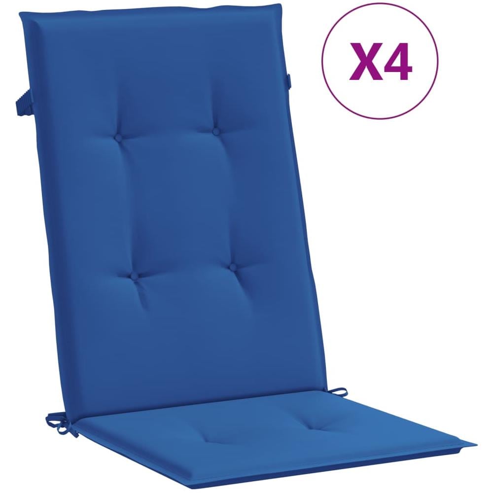 Cuscini per Sedie da Giardino 4 pz Blu Reale 120x50x4 cm - Foto 1
