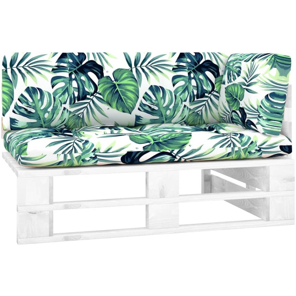 Divano Angolare da Giardino su Pallet Pino Impregnato Bianco - Foto 1