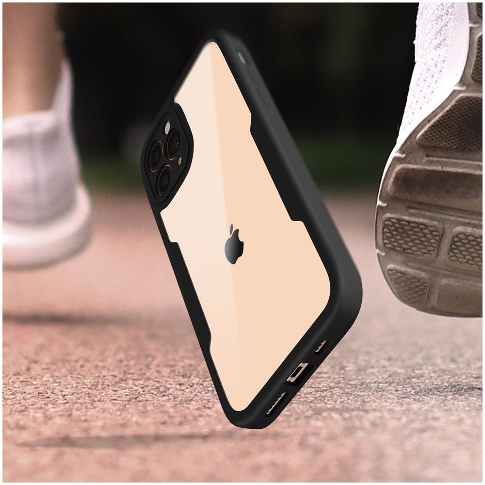 Cover Iphone 11 Pro Max Retro Plexiglass Fronte Polimero Rinforzata Bordo Nero - Foto 2