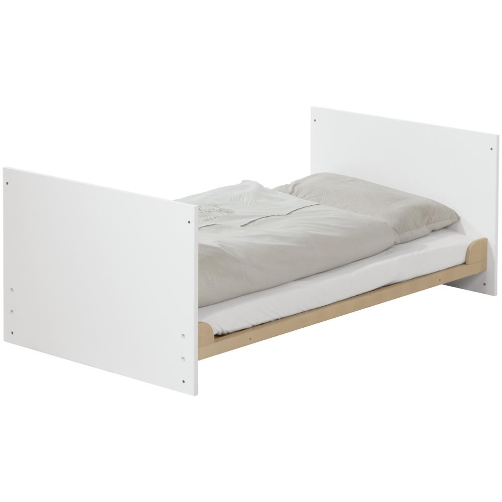 Lettino Combi ""gabriella"", 70 X 140 Cm, Bianco / naturale, Regolabile In Altezza, 3 Fasci, Convertibile - Foto 3